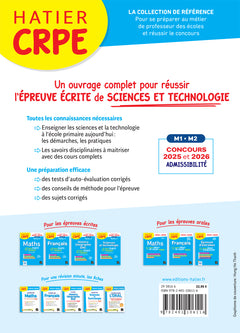 Sciences et Techno - CRPE 2025-2026 - Epreuve écrite d'admissibilité