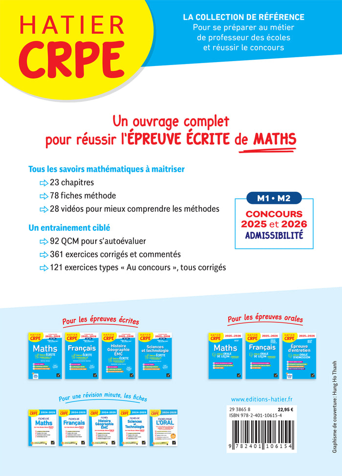 Mathématiques - CRPE 2025-2026 - Epreuve écrite d'admissibilité