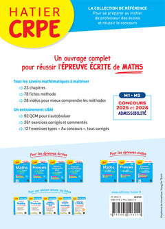 Mathématiques - CRPE 2025-2026 - Epreuve écrite d'admissibilité