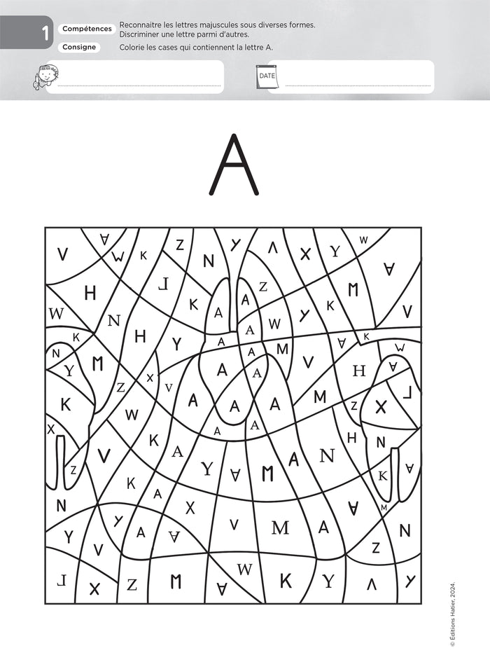 Lettres et Cie - Français PS-MS-GS-CP - Coloriages magiques photocopiables