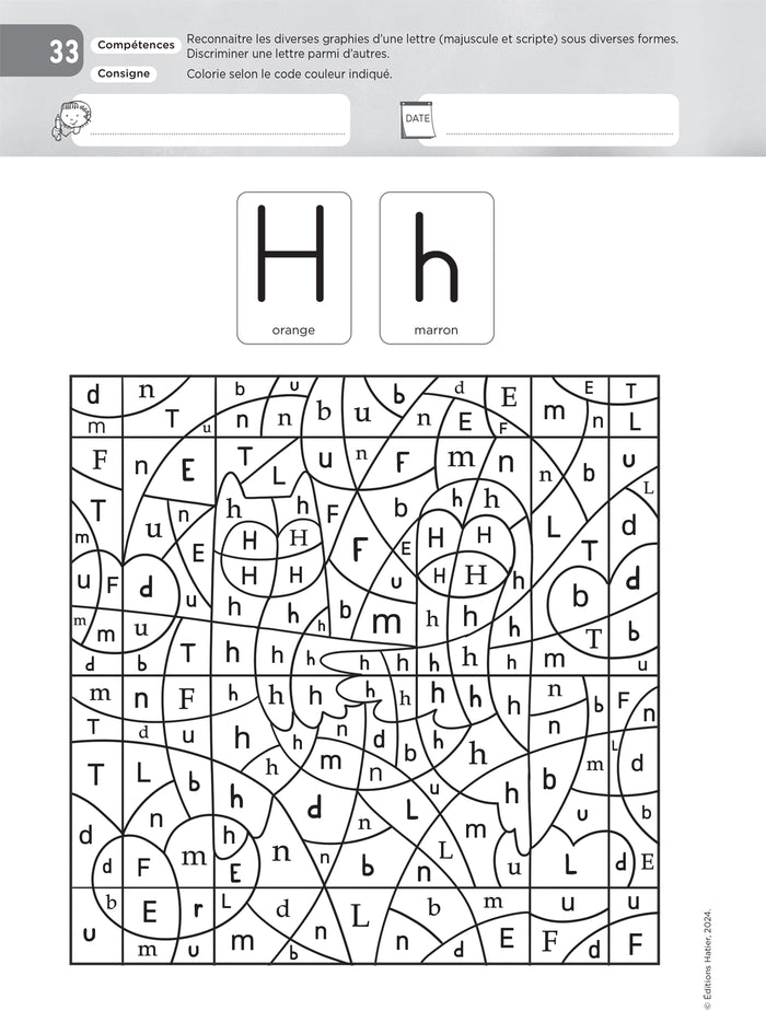 Lettres et Cie - Français PS-MS-GS-CP - Coloriages magiques photocopiables