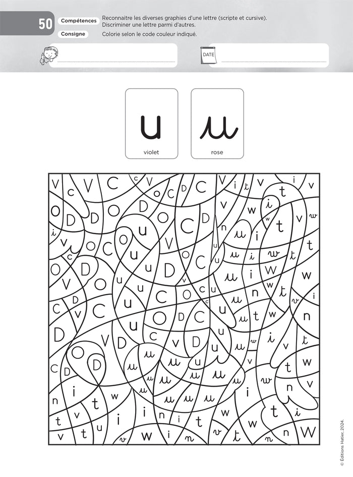 Lettres et Cie - Français PS-MS-GS-CP - Coloriages magiques photocopiables