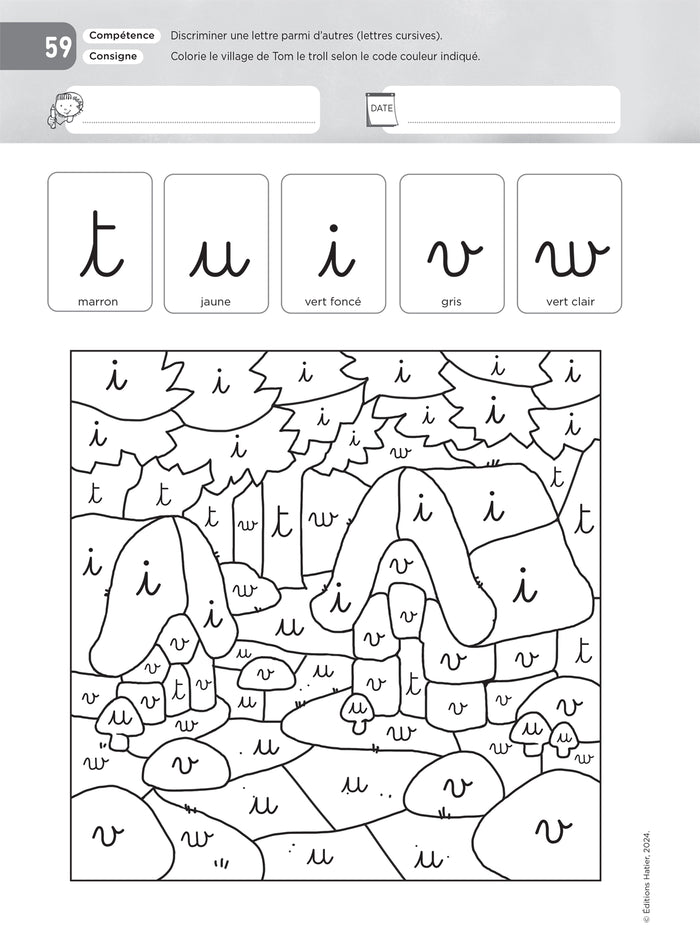 Lettres et Cie - Français PS-MS-GS-CP - Coloriages magiques photocopiables