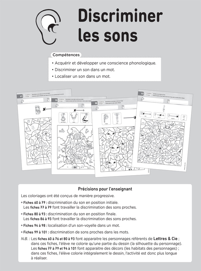 Lettres et Cie - Français PS-MS-GS-CP - Coloriages magiques photocopiables