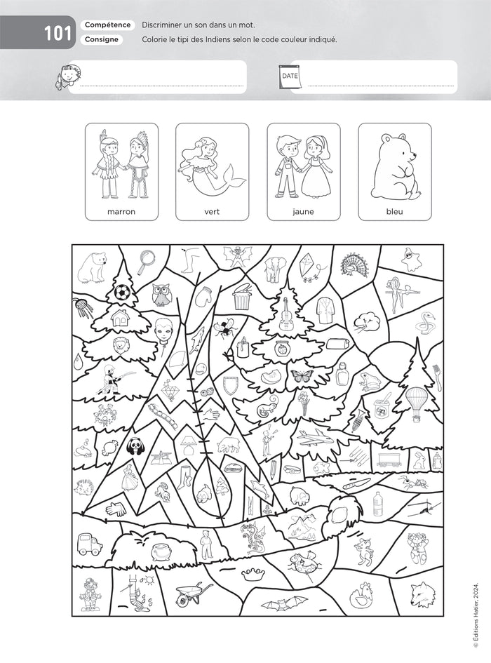 Lettres et Cie - Français PS-MS-GS-CP - Coloriages magiques photocopiables