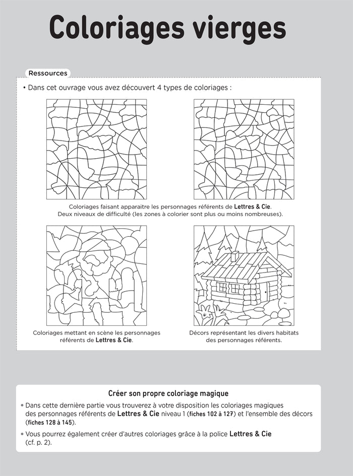 Lettres et Cie - Français PS-MS-GS-CP - Coloriages magiques photocopiables