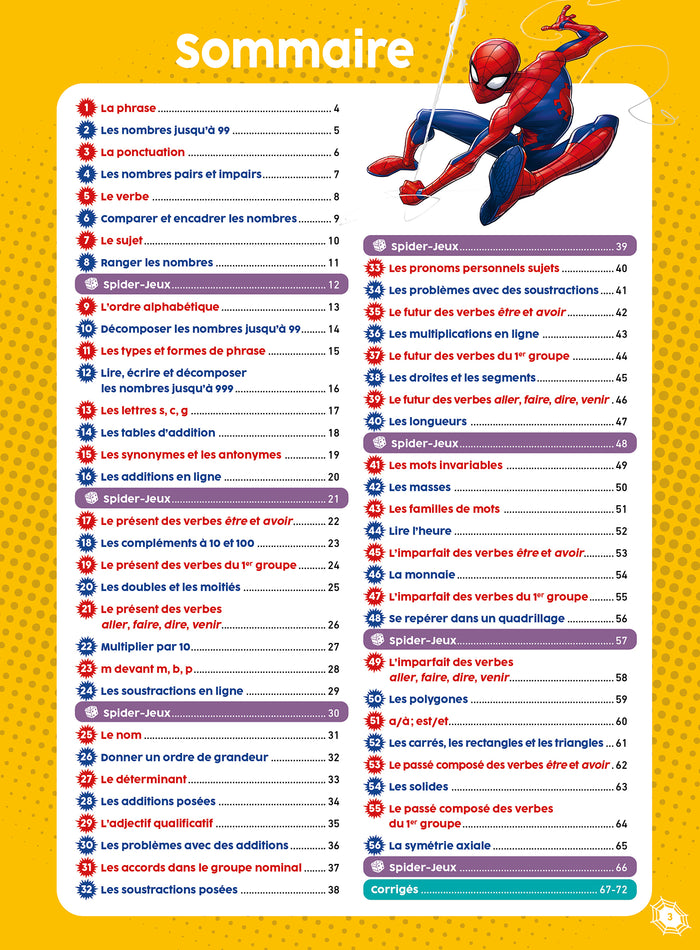 Disney - Marvel - Spider-Man - Mon super-cahier Maths Français - CE1