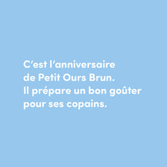 Petit ours brun fête son anniversaire