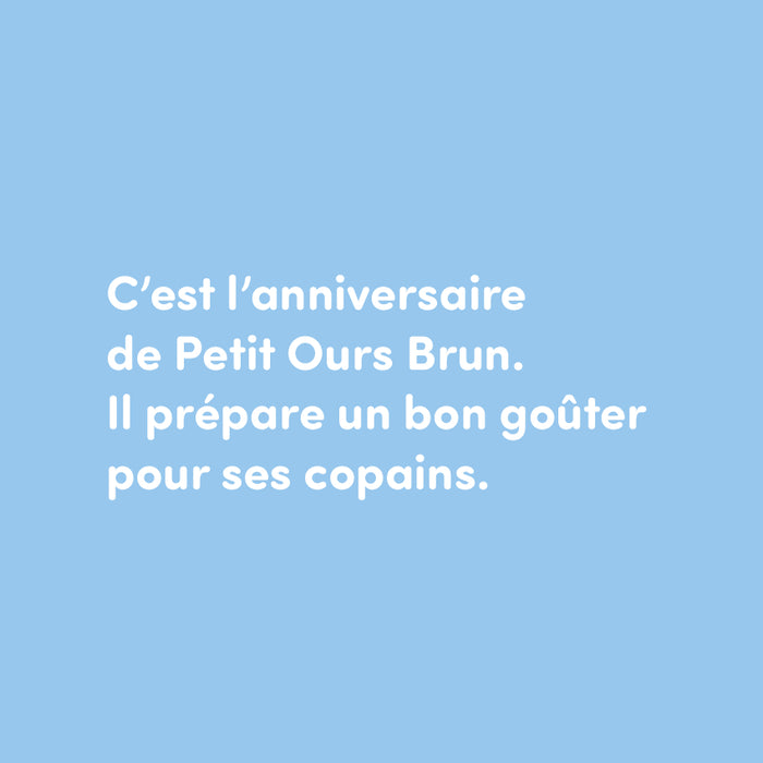 Petit ours brun fête son anniversaire