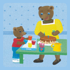 Petit ours brun fête son anniversaire