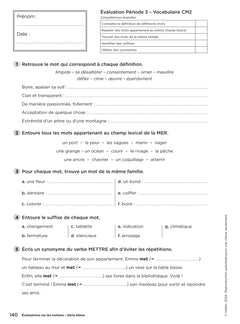 En route pour le vocabulaire CM