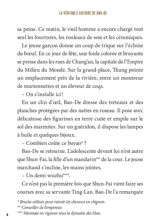 La véritable histoire de Bao-De, jeune marchand au temps de la Chine impériale