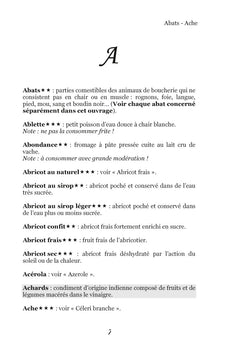 Dictionnaire alimentaire de la pancréatite