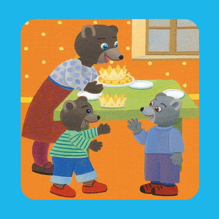 Petit ours brun mange la galette des rois