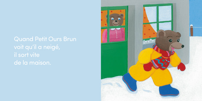 Petit Ours Brun joue dans la neige