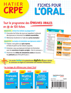 Hatier CRPE -  Fiches pour l'épreuve orale de leçon et d'entretien - Concours 2025-2026