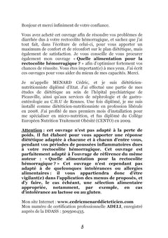 Recettes et menus pour la rectocolite hémorragique