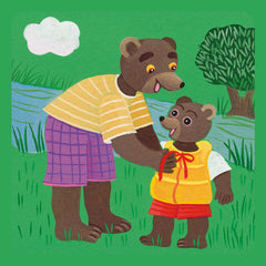 Petit ours brun fait du canoë