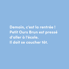 Petit ours brun se prépare pour l'école