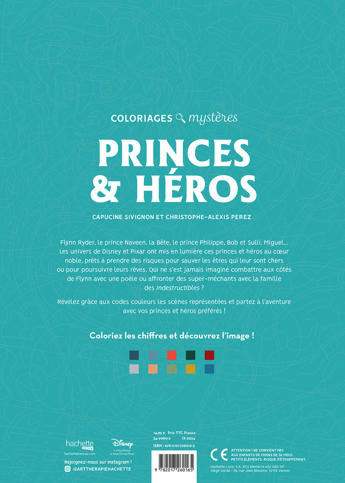 Coloriages mystères Disney - Princes et Héros