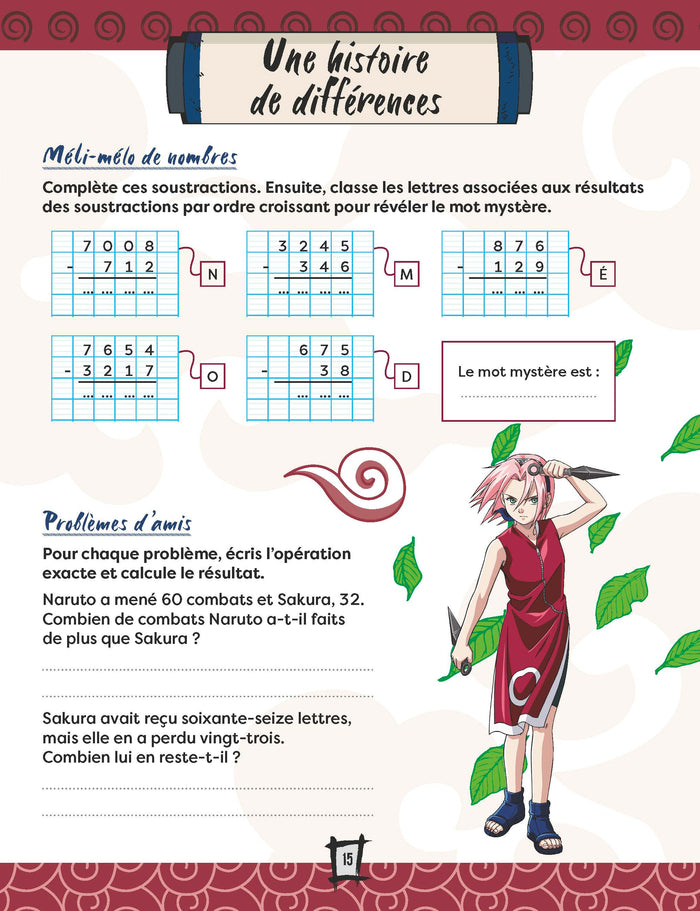 Mon bloc de jeux de maths Naruto - CE2