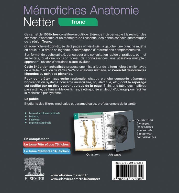 Mémofiches Anatomie Netter - Tronc
