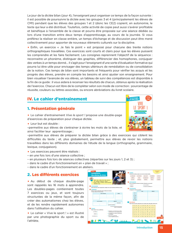 En route pour la dictée CE2-CM1 ! Vive le sport ! Ed. 2024 - Fichier de l'enseignant