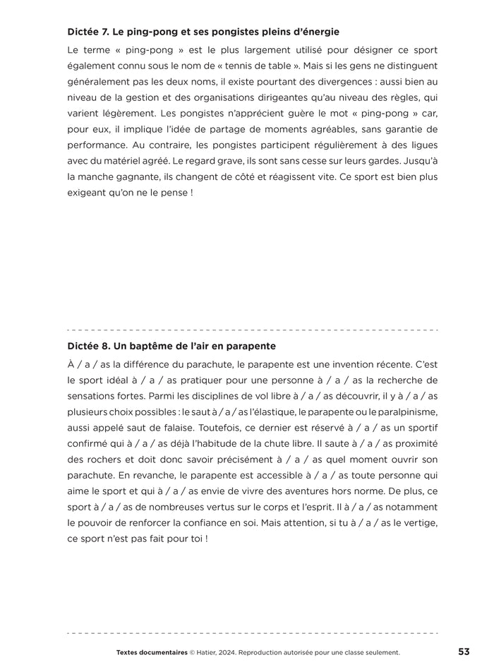 En route pour la dictée CE2-CM1 ! Vive le sport ! Ed. 2024 - Fichier de l'enseignant