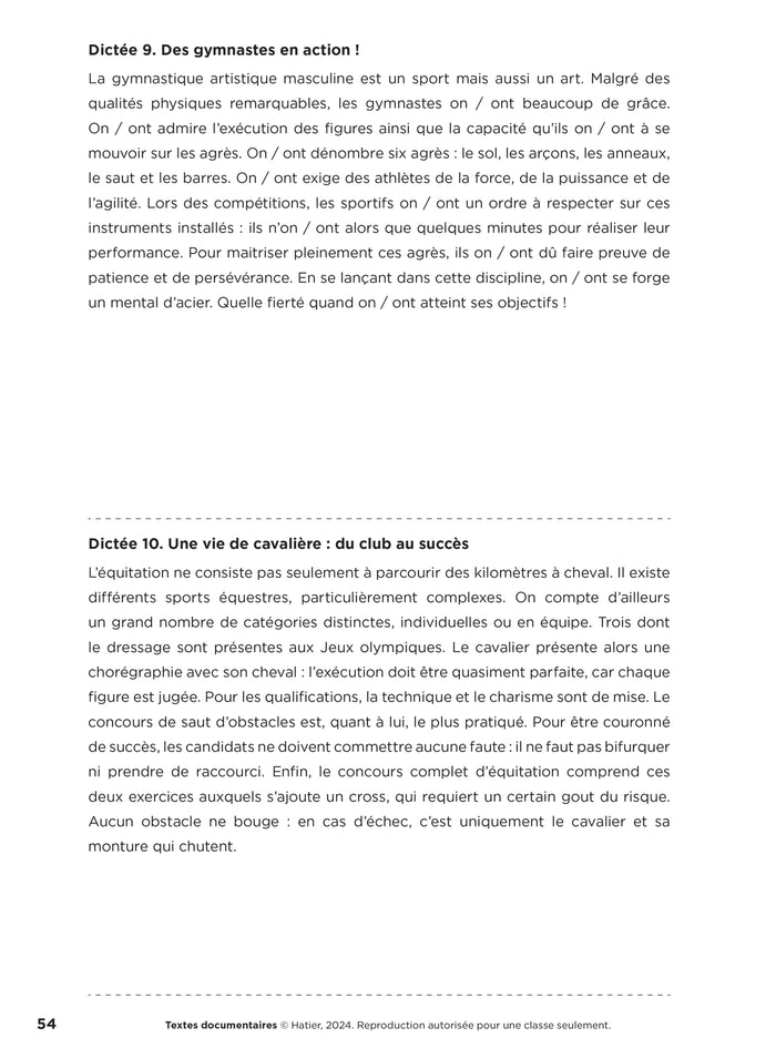 En route pour la dictée CE2-CM1 ! Vive le sport ! Ed. 2024 - Fichier de l'enseignant