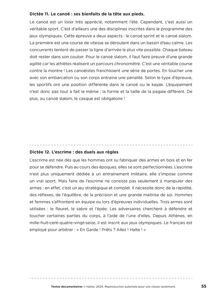 En route pour la dictée CE2-CM1 ! Vive le sport ! Ed. 2024 - Fichier de l'enseignant