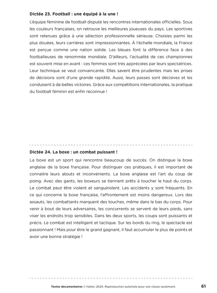 En route pour la dictée CE2-CM1 ! Vive le sport ! Ed. 2024 - Fichier de l'enseignant