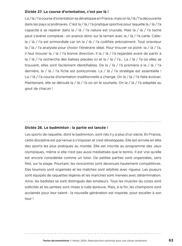 En route pour la dictée CE2-CM1 ! Vive le sport ! Ed. 2024 - Fichier de l'enseignant