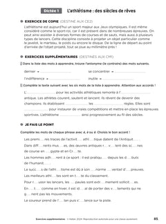 En route pour la dictée CE2-CM1 ! Vive le sport ! Ed. 2024 - Fichier de l'enseignant