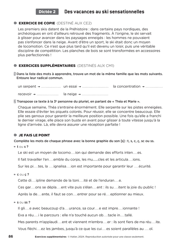 En route pour la dictée CE2-CM1 ! Vive le sport ! Ed. 2024 - Fichier de l'enseignant