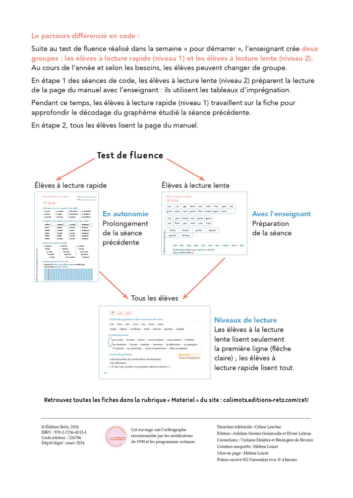 Calimots CE1 - Fichier de différenciation de code