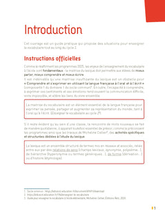 Réussir son entrée en vocabulaire Cycle 2