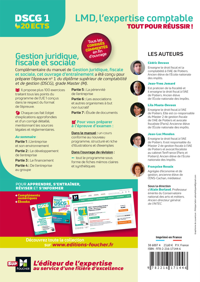 DSCG 1 - Gestion juridique fiscale et sociale - Cas pratiques 2024-2025