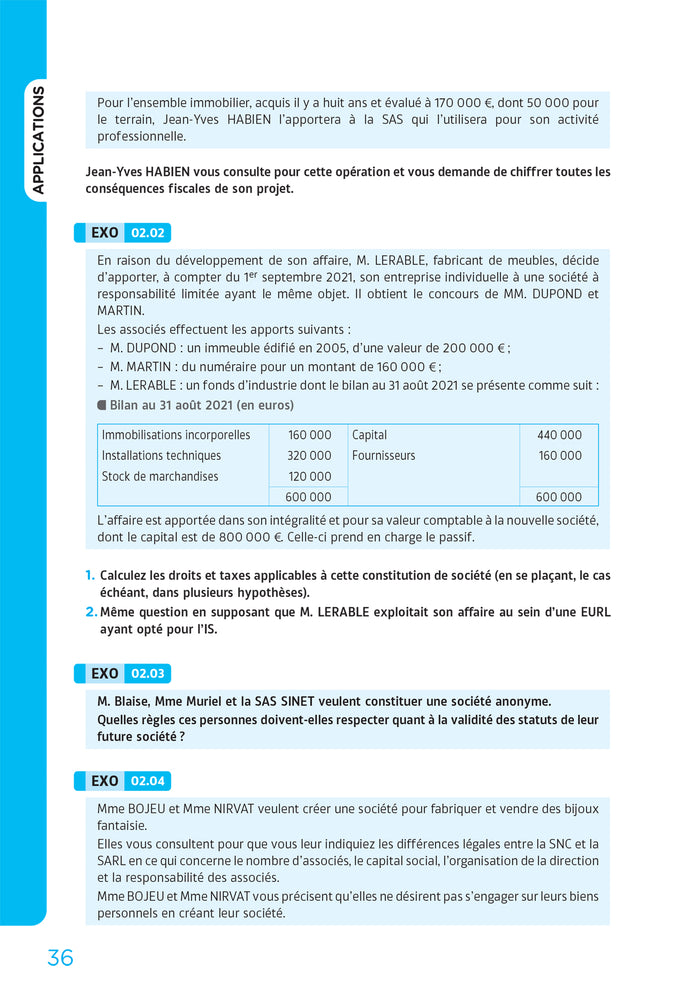 DSCG 1 - Gestion juridique fiscale et sociale - Cas pratiques 2024-2025