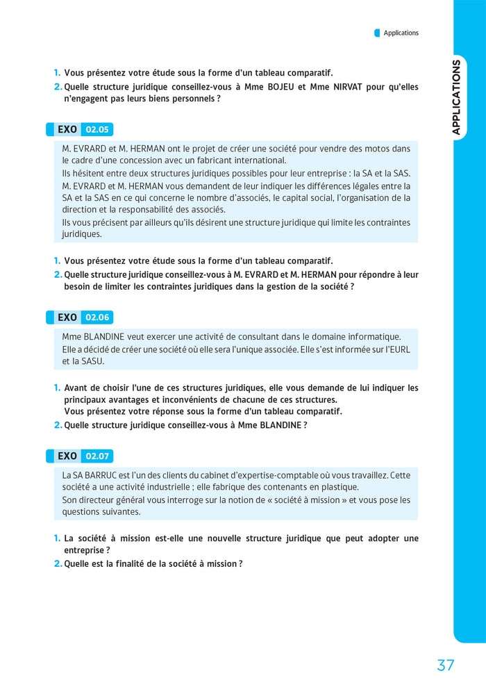 DSCG 1 - Gestion juridique fiscale et sociale - Cas pratiques 2024-2025