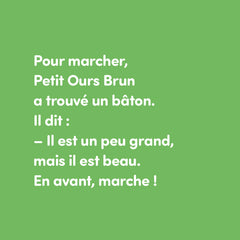 Petit ours brun part en randonnée