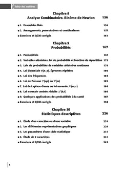 Pass Biostatistiques Probabilités Mathématiques - Manuel, Cours + QCM Corrigés