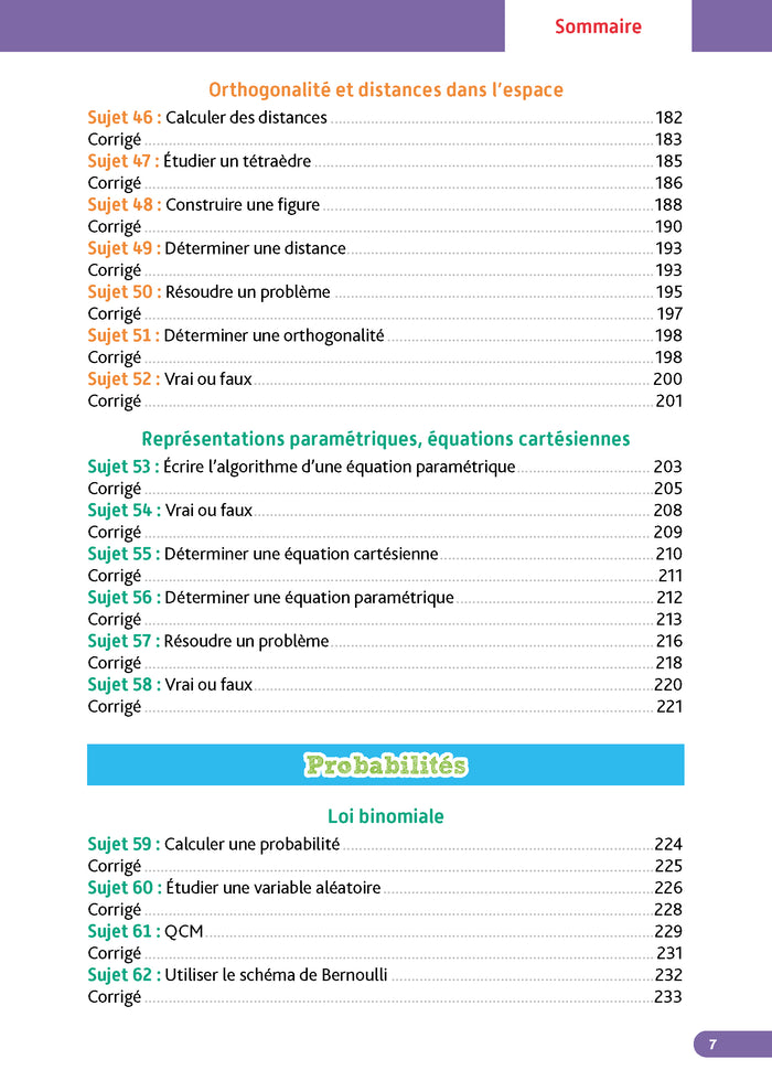 Annales Objectif BAC 2025 - Spécialité Maths Tle