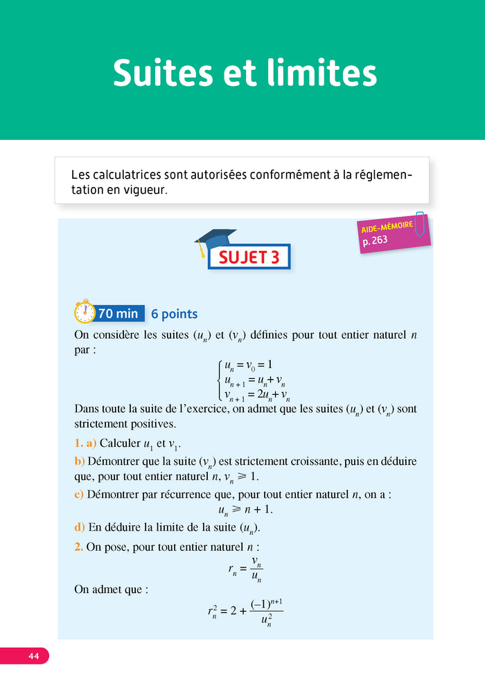 Annales Objectif BAC 2025 - Spécialité Maths Tle