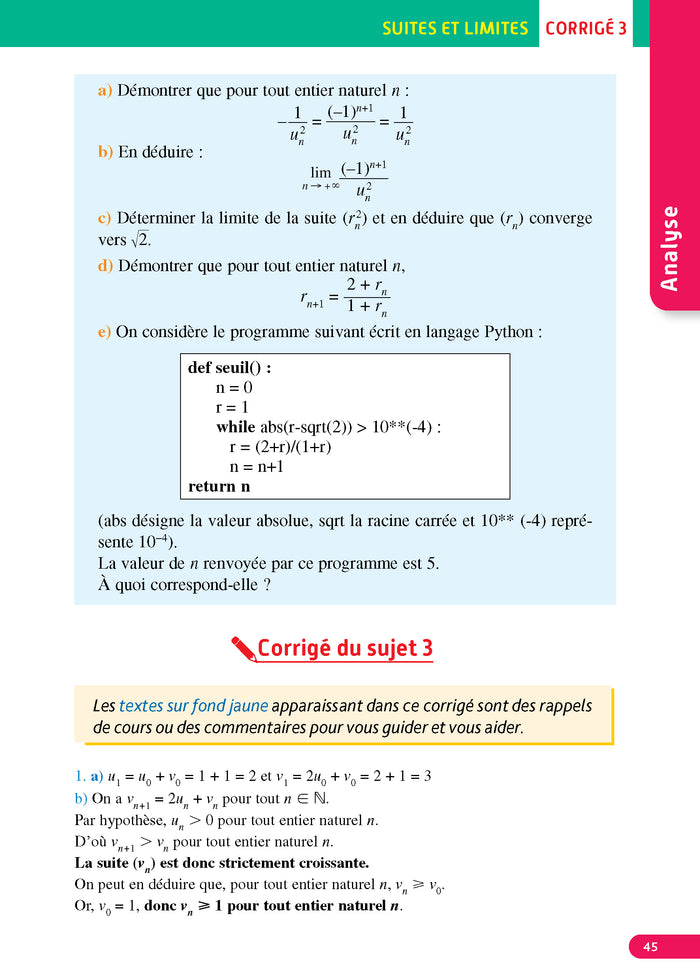 Annales Objectif BAC 2025 - Spécialité Maths Tle