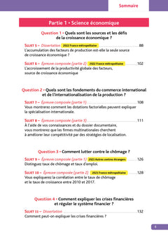 Annales Objectif Bac 2025 - Spécialité SES Tle
