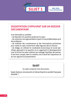 Annales Objectif Bac 2025 - Spécialité SES Tle