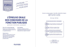 L'épreuve orale des concours de la fonction publique catégories A et A+