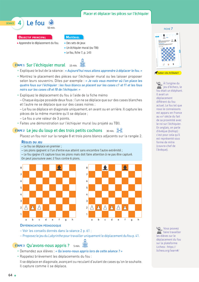 Enseigner pratiques - Apprendre à jouer aux échecs en classe - Cycles 1, 2 et 3