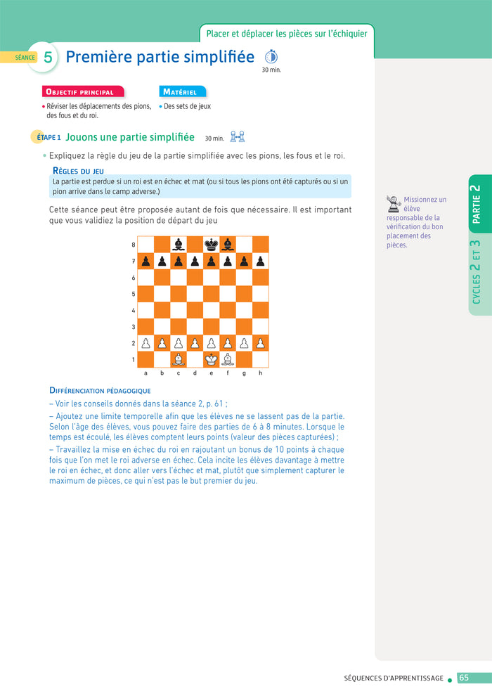 Enseigner pratiques - Apprendre à jouer aux échecs en classe - Cycles 1, 2 et 3