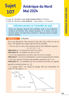 Annales Brevet 2025 - Maths 3e - Sujets et Corrigés
